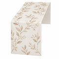 Camino de Mesa Beige con Diseño de Hojas 180x33cm