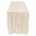 Caminero de Mesa de Gasa Texturizada Beige 180x40 cm