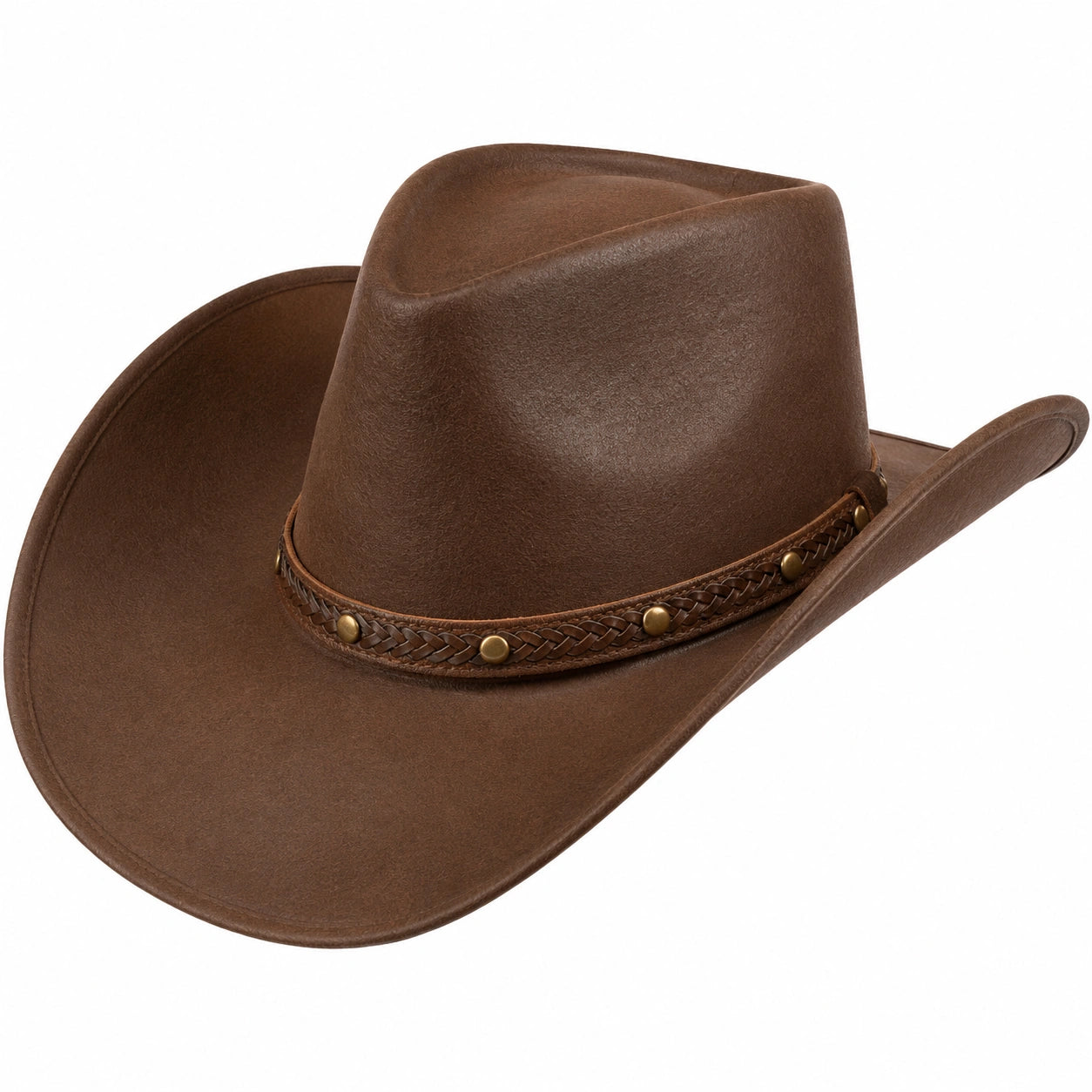 Sombrero de Vaquero Marrón con Banda Trenzada
