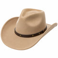 Sombrero Vaquero Clásico Beige con Cinta Marrón
