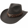 Sombrero Vaquero Gris con Banda Decorativa