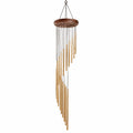 Campana de Viento Tubular Espiral de Metal Dorado para Exterior