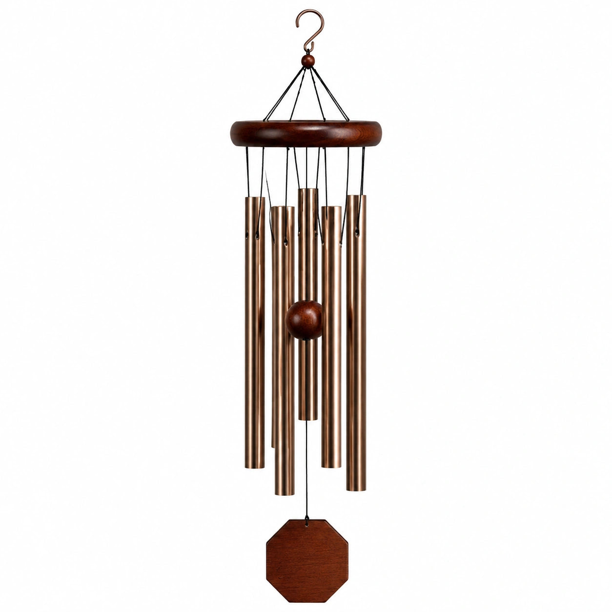 Campanillas de Viento para Exterior de Bronce y Madera 80cm