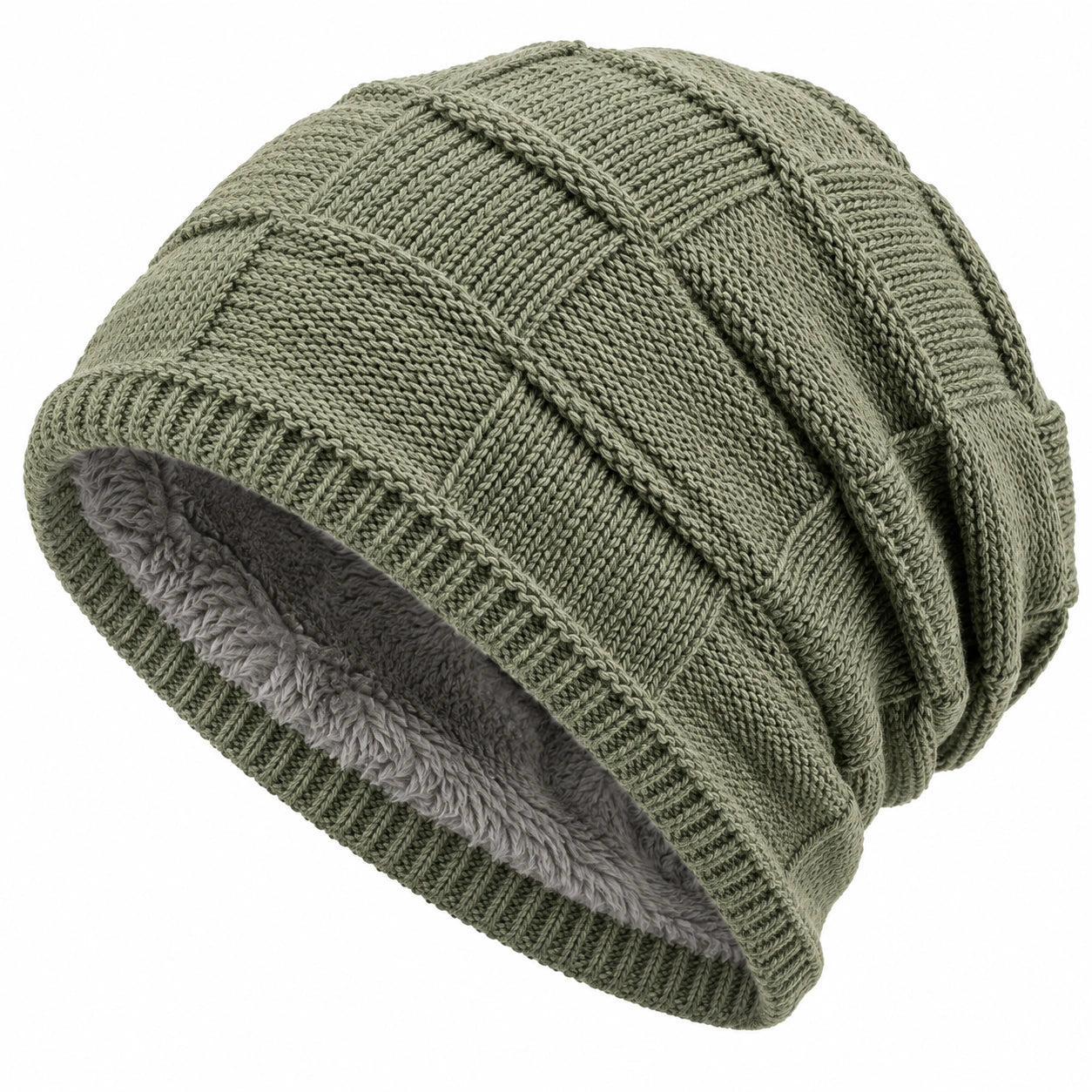 Gorro de Invierno Forrado para Hombre y Mujer Verde Oliva