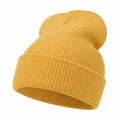Gorro de punto unisex amarillo mostaza