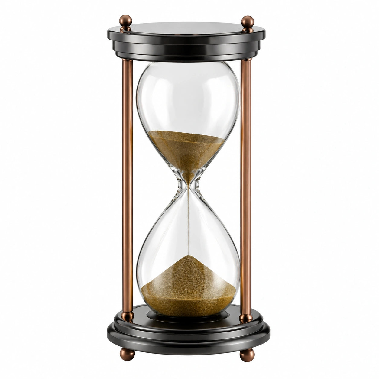 Reloj de Arena Decorativo 30 Minutos Negro y Cobre