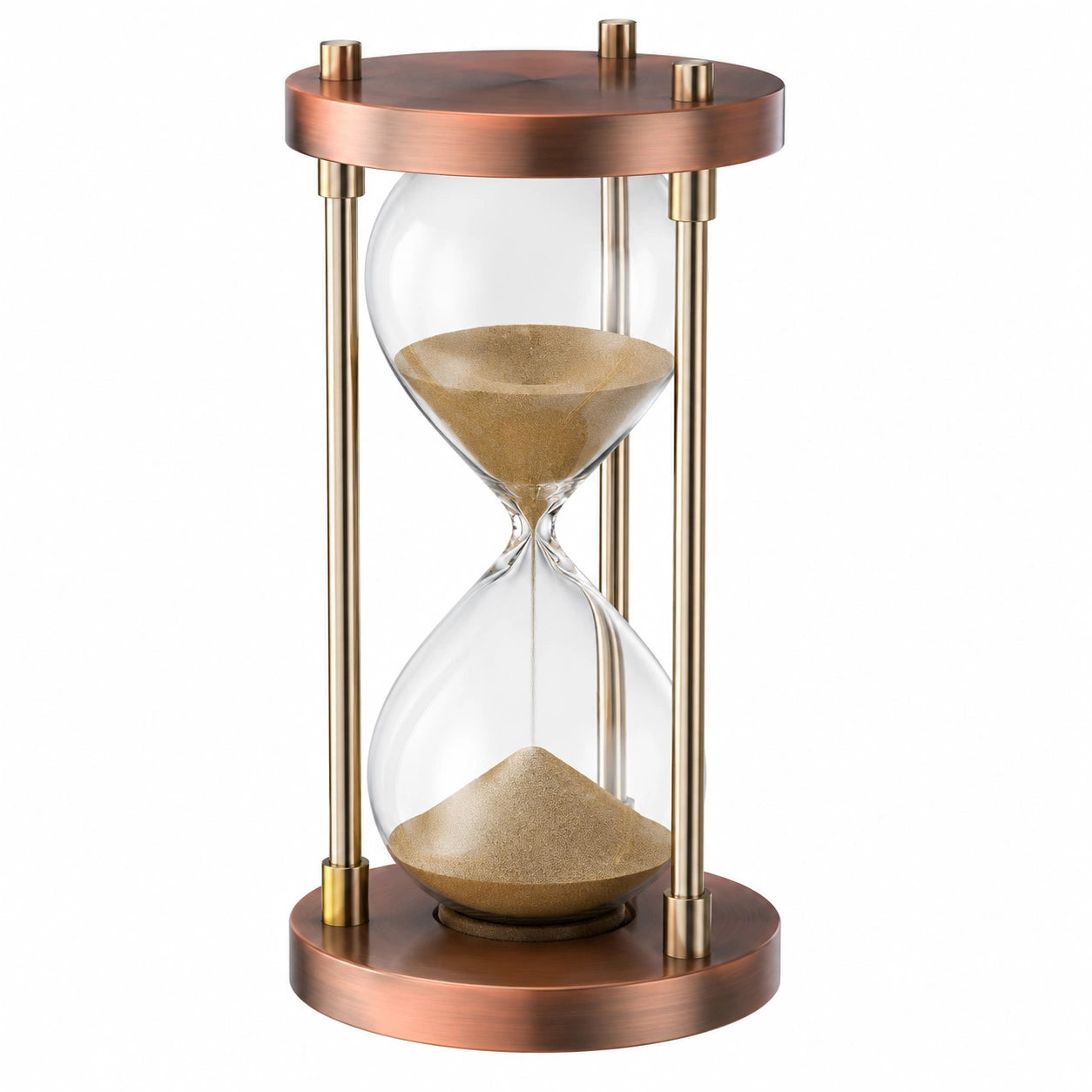 Reloj de Arena Decorativo Cobre y Dorado, 60 Minutos