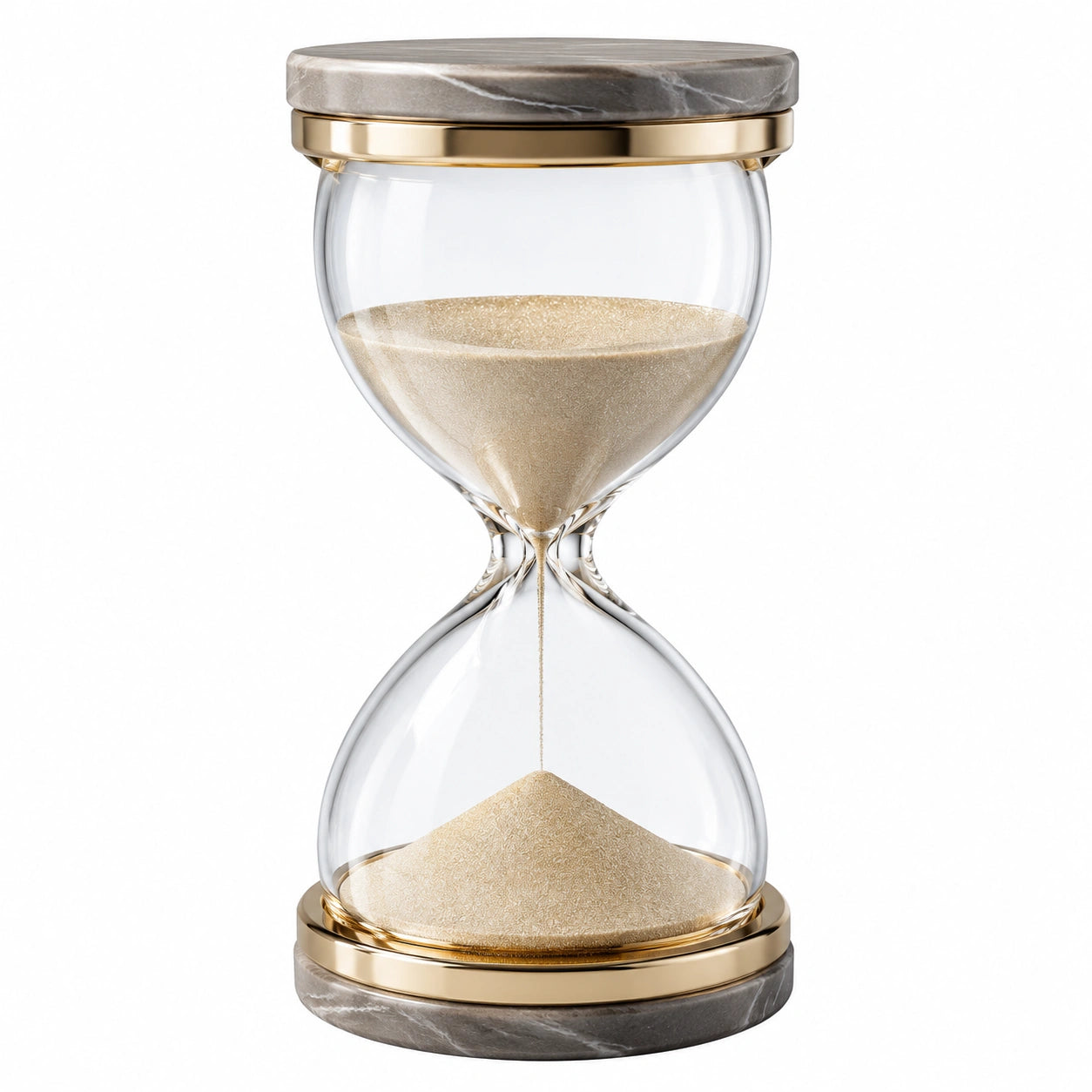 Reloj de Arena Decorativo Elegante Dorado y Gris 15 Minutos